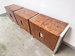 Credenza in legno di radica da 8,5 piedi di Leon Rosen per Pace, intorno agli anni ’70