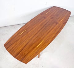 Tavolino in stile "tavola da surf" della metà del secolo, disegnato da Abel Sorensen per Knoll, California, anni '50 circa
