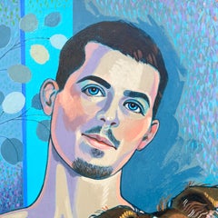 Portrait of a Man and "Mr. Chips" by Noted Illustrator Richard Ellescas