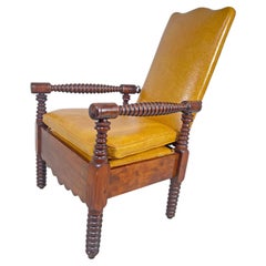 Unique Reclining 19th Century British Colonial Lounge Chair