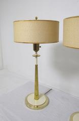 Pair of Hollywood Regency Brass Table Lamps in Manner of Tommi Parzinger