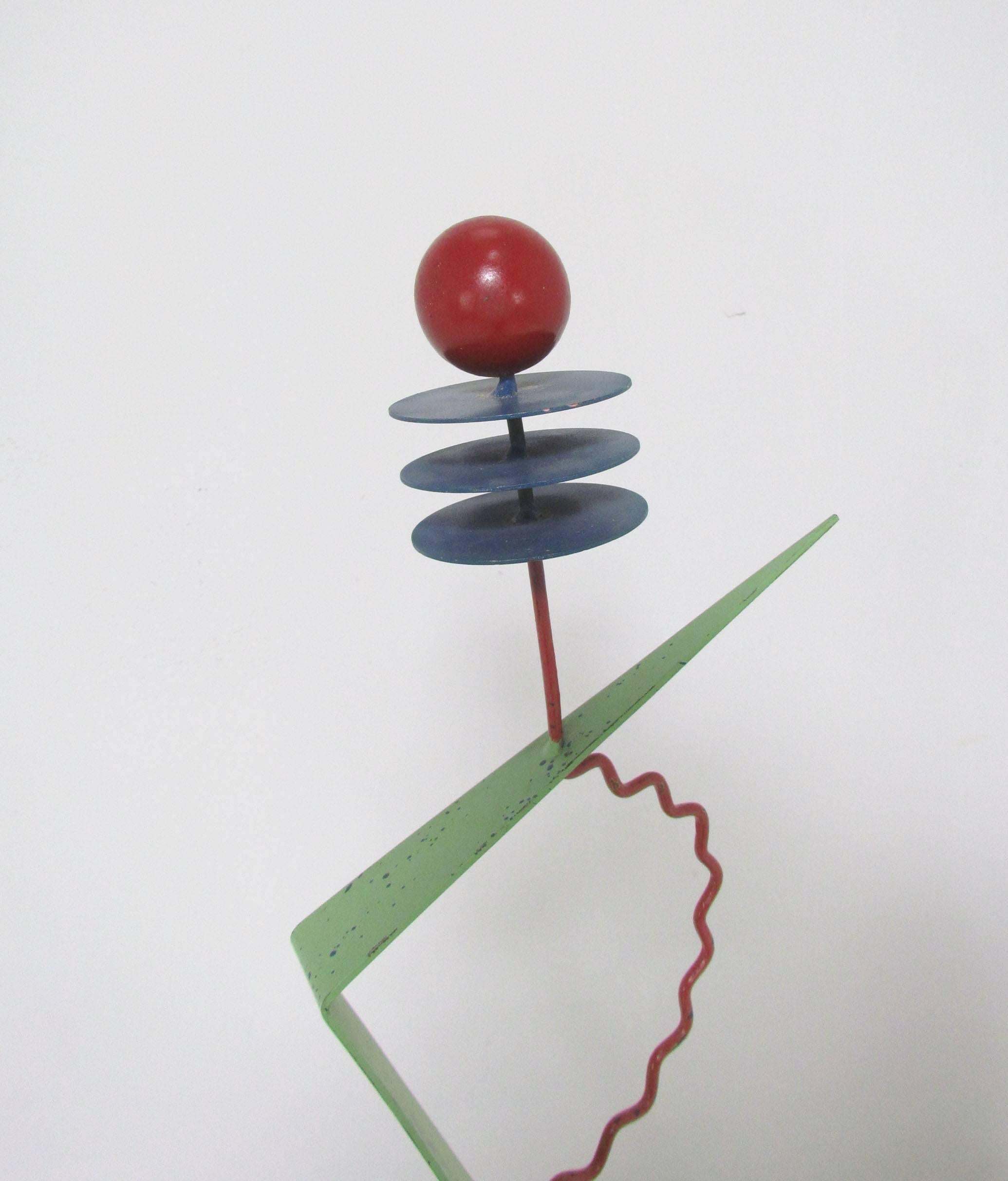 American Memphis Movement Inspired Abstract Floor Sculpture by C. Jere, Dated 1988