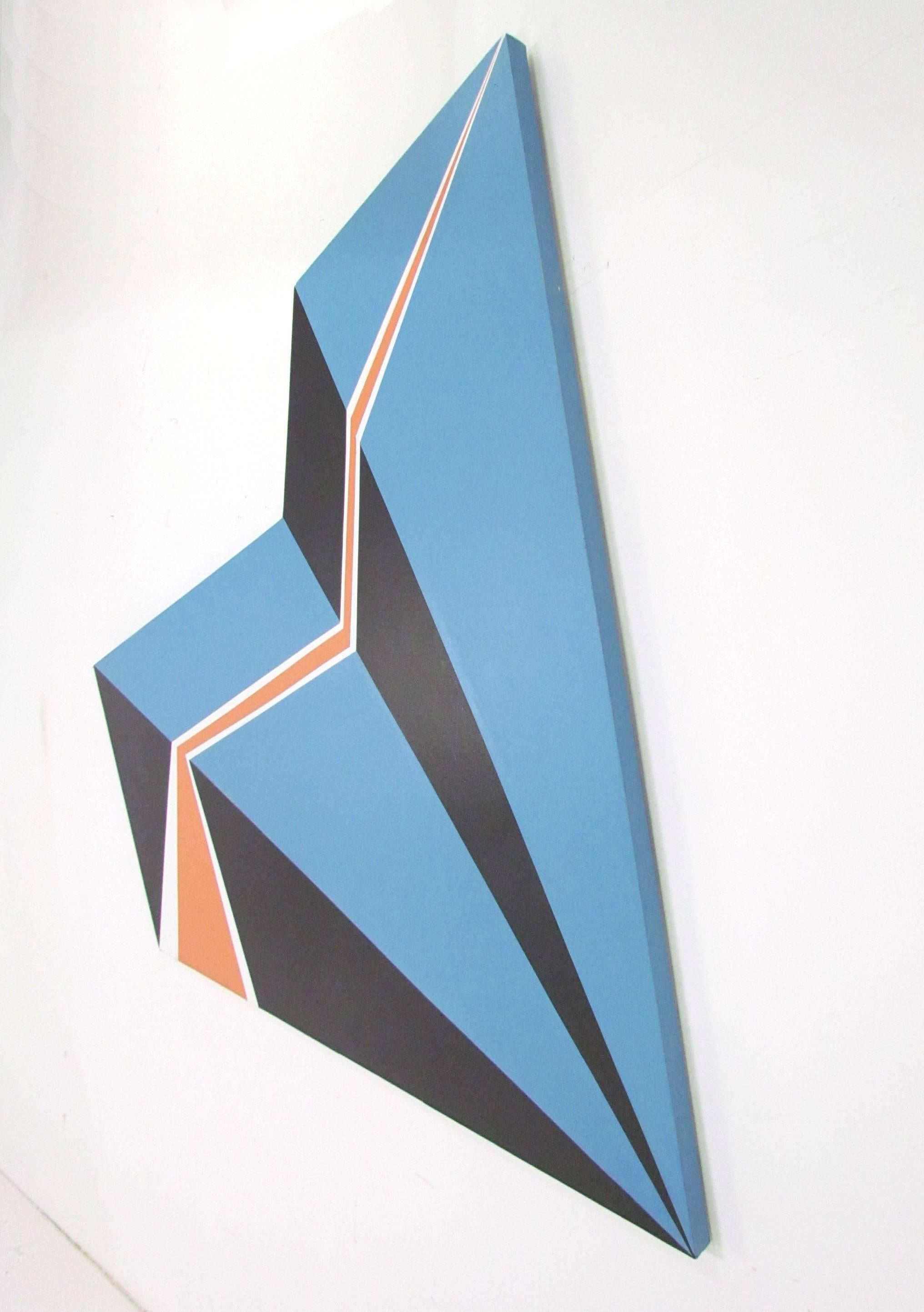 Mid-Century Modern Modernist Hard-Edge Painting by Mimi Chan, circa 1980s