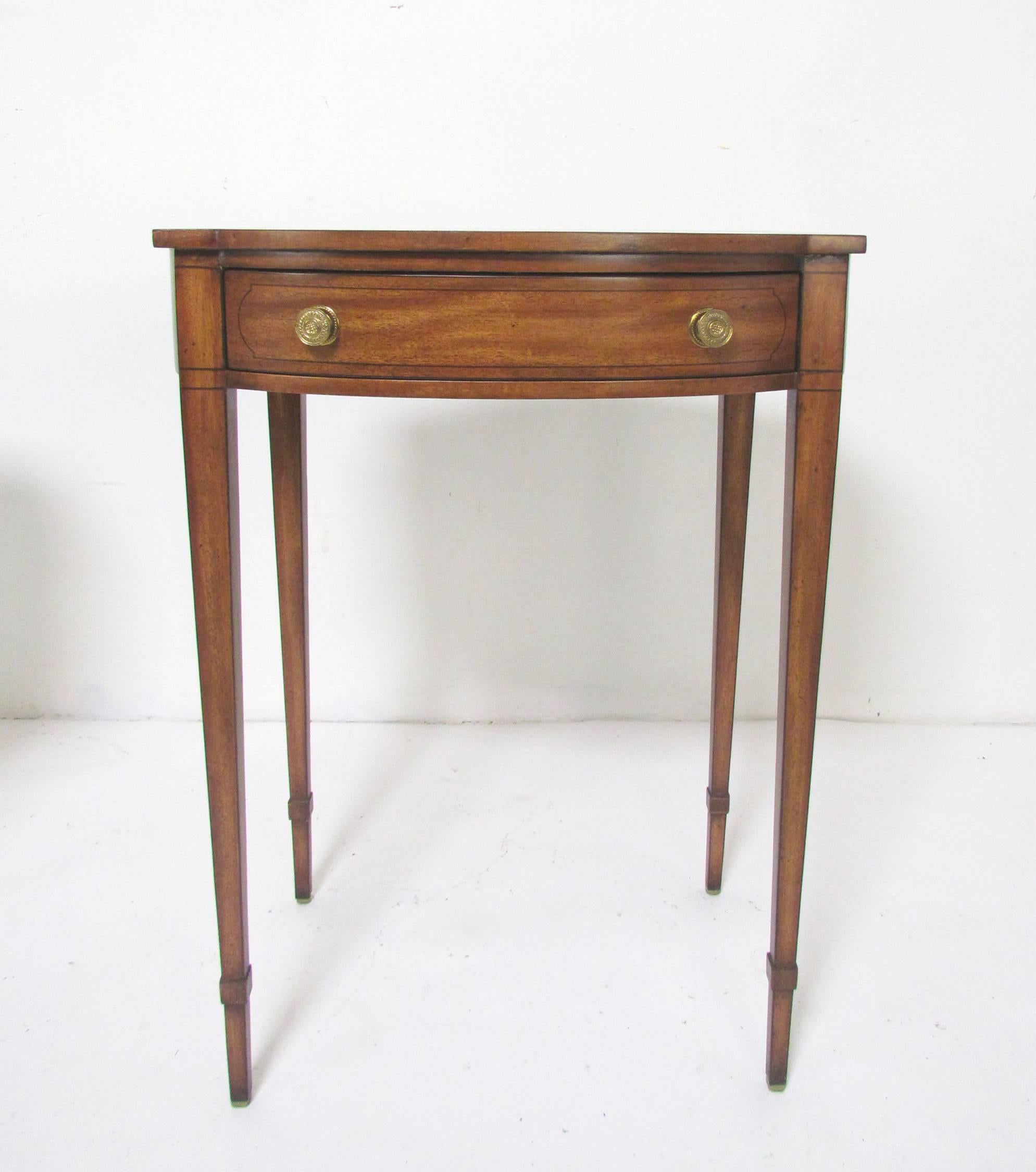 Brass Pair of English Regency Style End Tables by Maitland-Smith