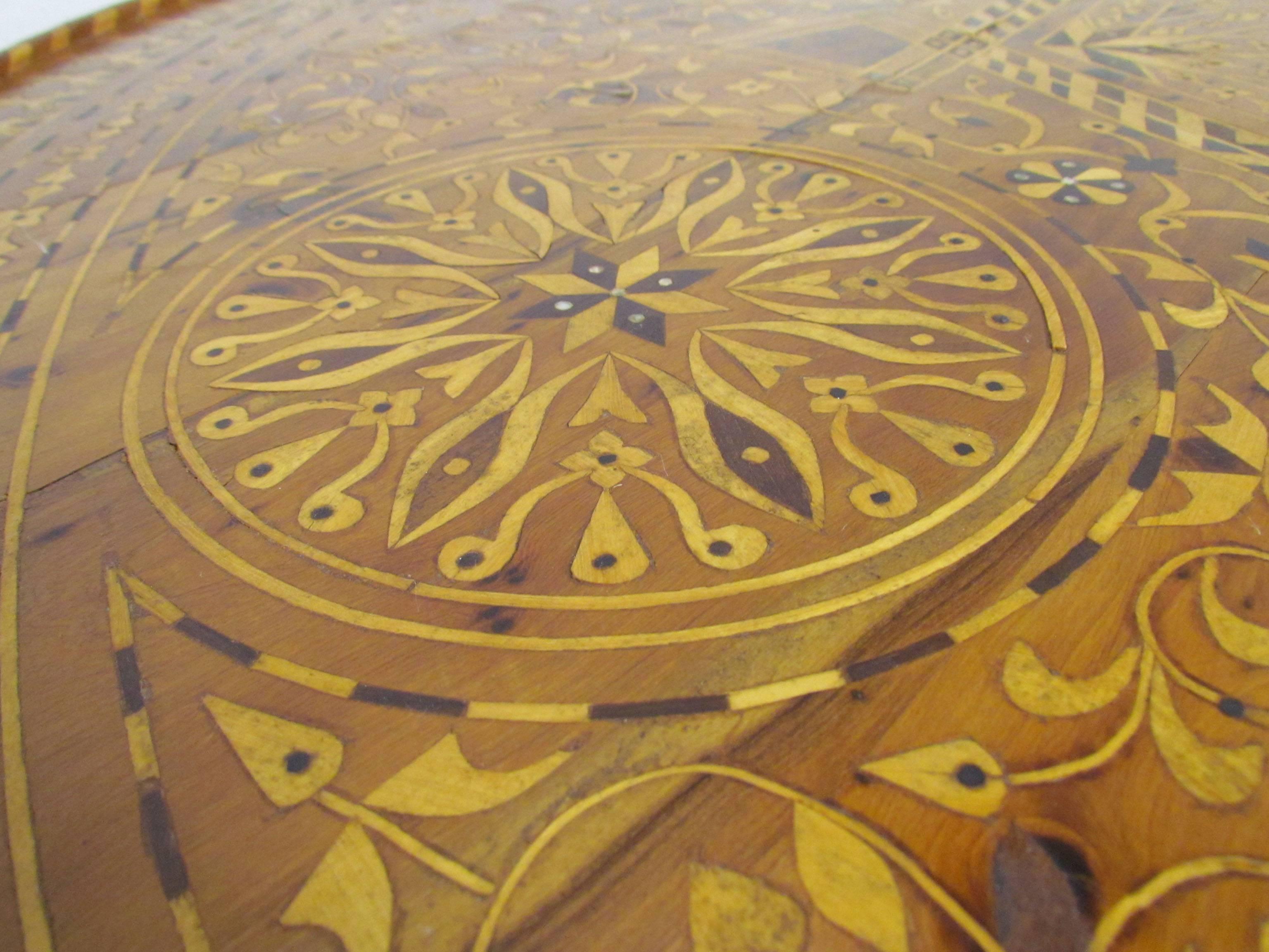 Antique 19th Century Italian Inlay Marquetry Grand Center Hall Table 2