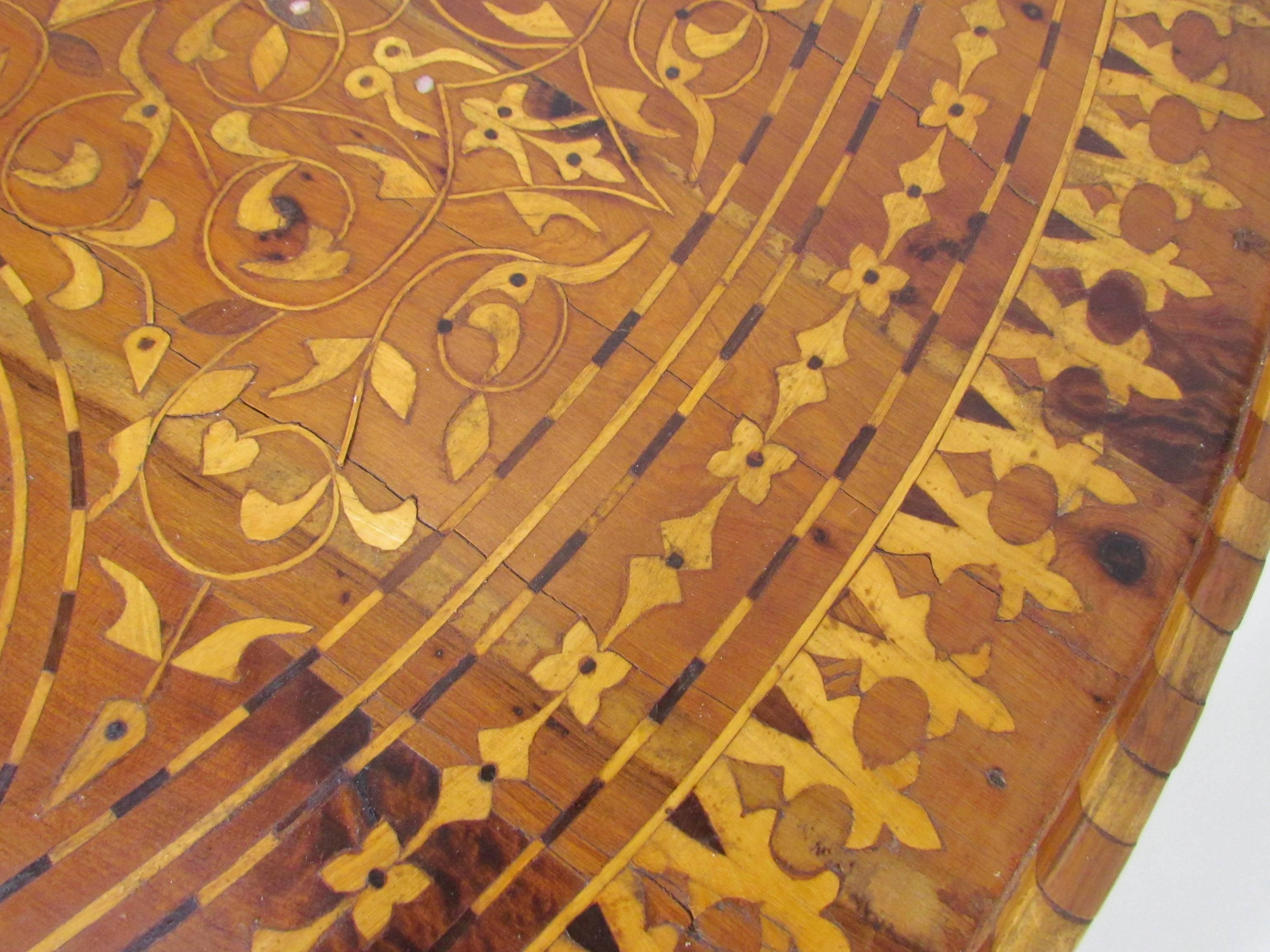 Abalone Antique 19th Century Italian Inlay Marquetry Grand Center Hall Table