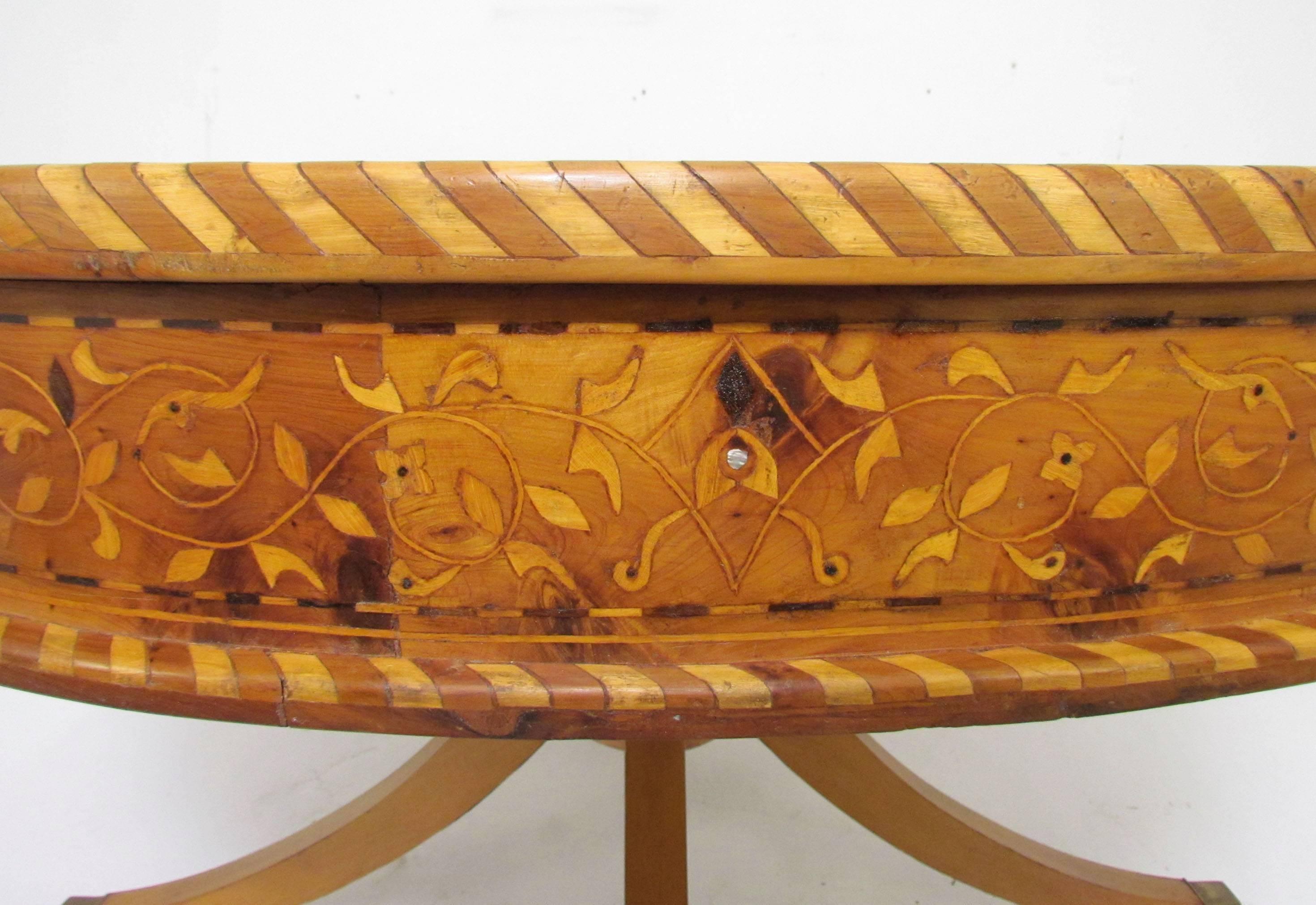 Antique 19th Century Italian Inlay Marquetry Grand Center Hall Table 3