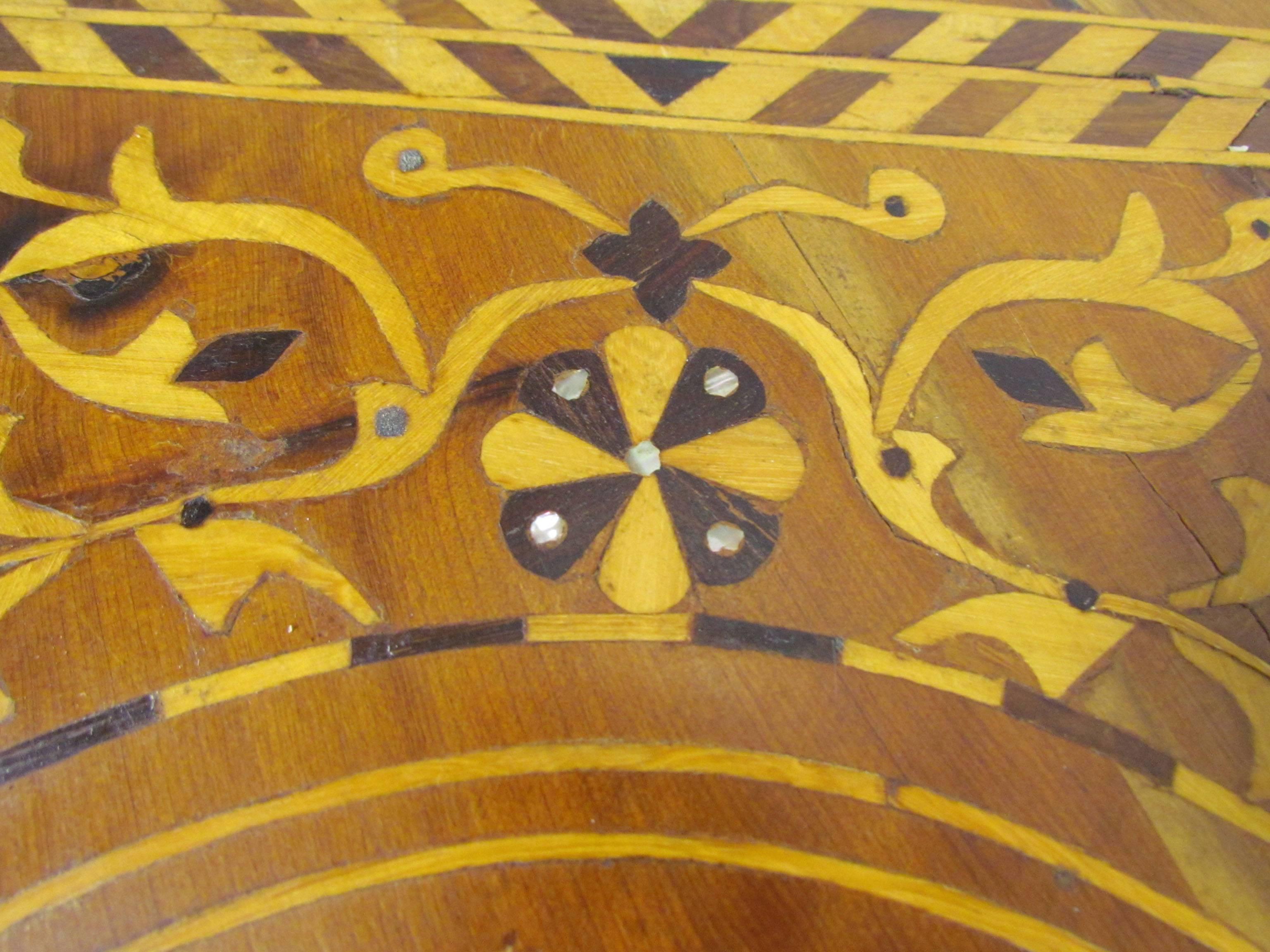 Antique 19th Century Italian Inlay Marquetry Grand Center Hall Table 1