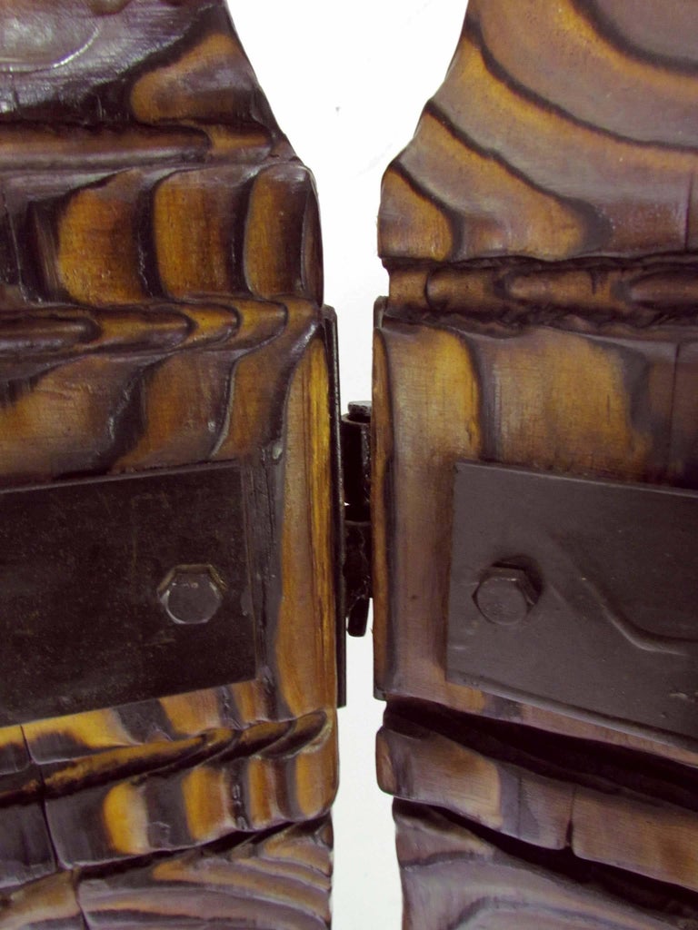 Witco Tiki Carved Wood Three Panel Screen Or Room Divider Circa 1960s For Sale At 1stdibs