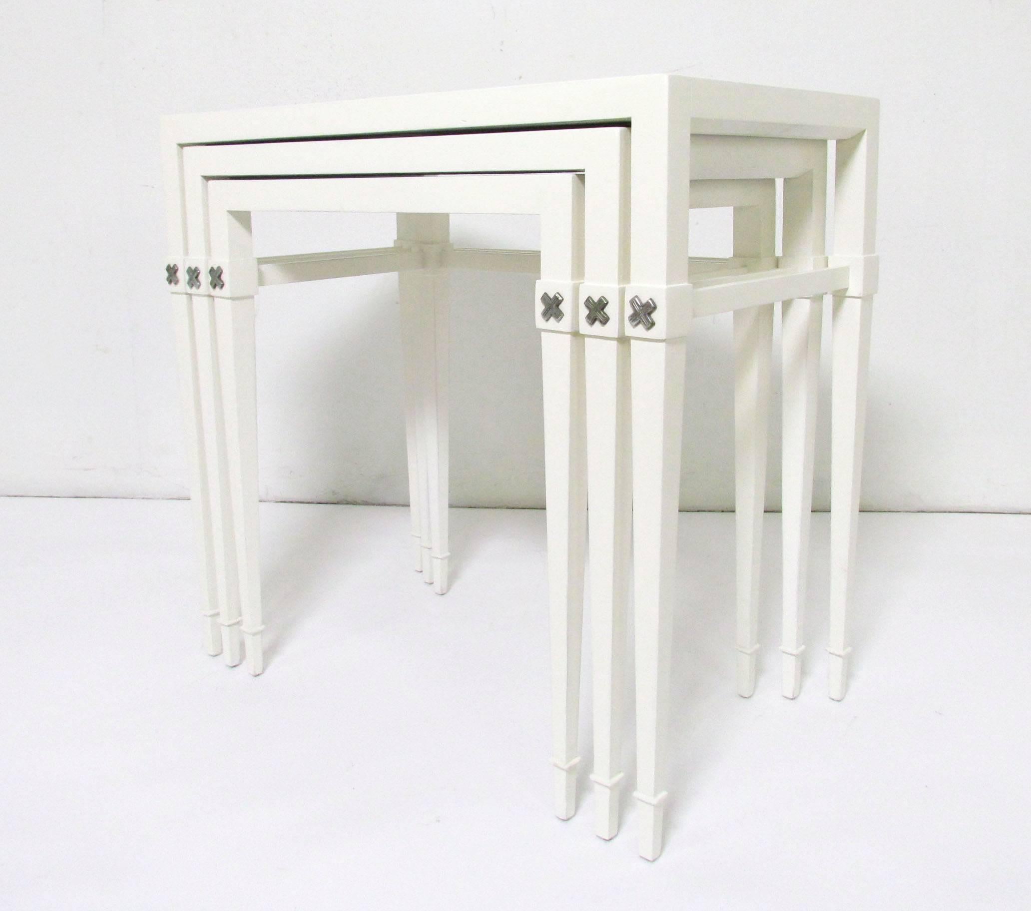 Hollywood Regency Tommi Parzinger for Charak Modern Nesting Tables, circa 1950s