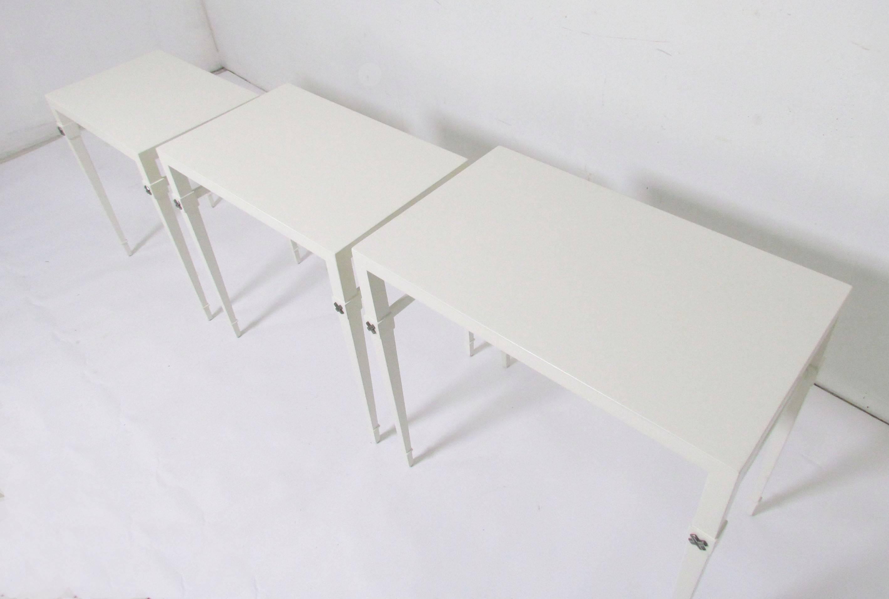 Tommi Parzinger for Charak Modern Nesting Tables, circa 1950s In Good Condition In Peabody, MA