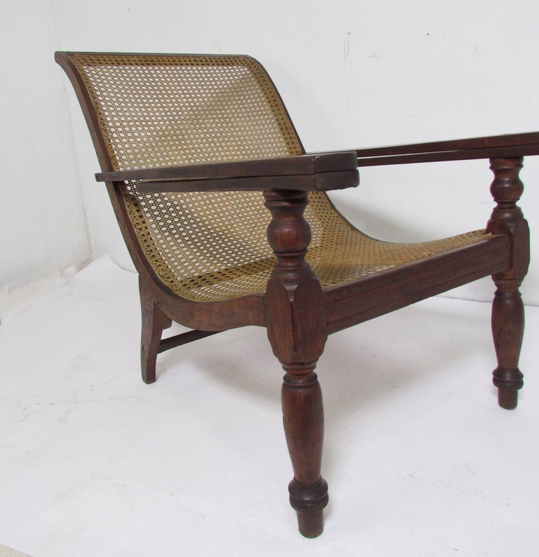 Antique Paddle Arm British Colonial Plantation Lounge Chairs For Sale