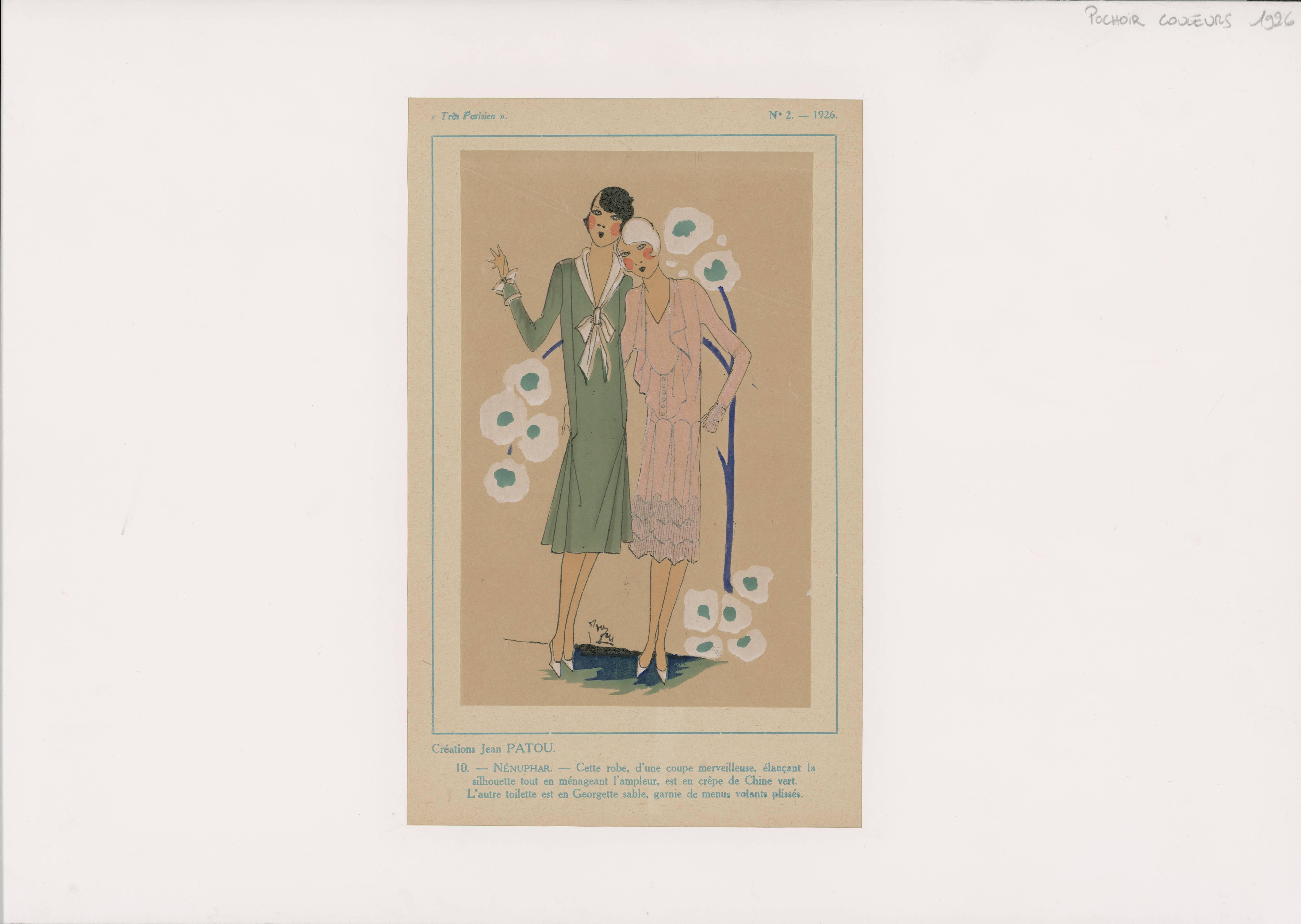 Art Deco French Fashion Plates For Sale