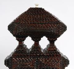 Impressive Deeply Layered Tramp Art Pyramidal Box