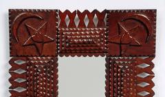 Expressive Tramp Art Mirror