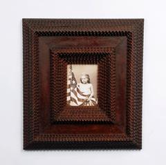 Deeply Layered Tramp Art Portrait Frame