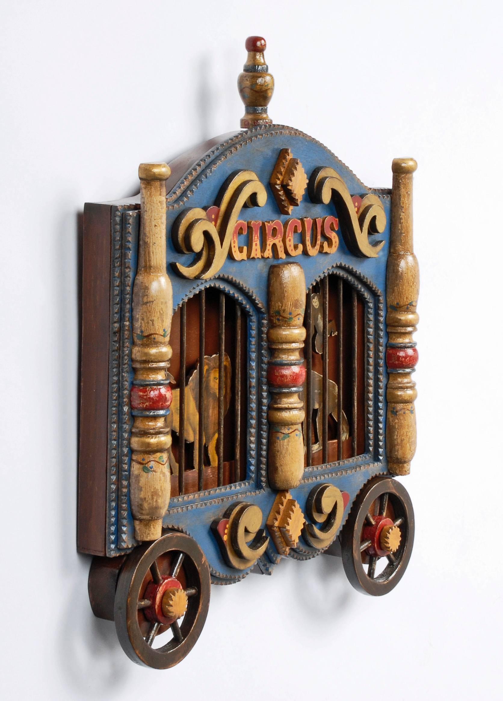 American Tramp Art 'Circus Wagon' Frame by Angie Dow For Sale