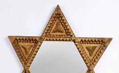 Gilded Tramp Art Star Mirror