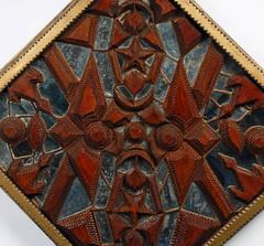 Tramp Art Carved and Mirrored Shadowbox Plaque