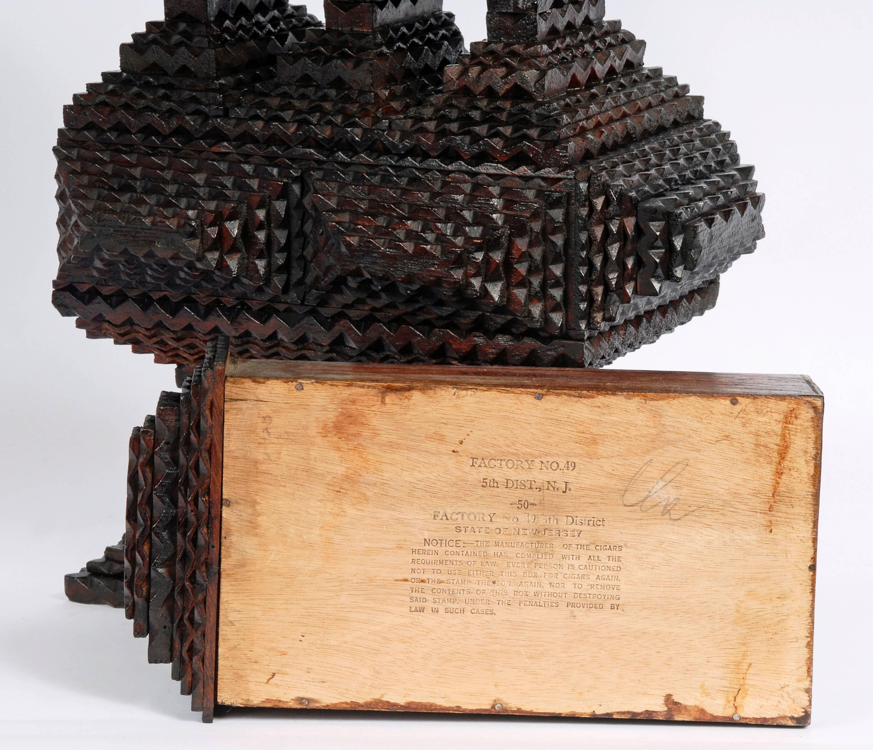 Impressive Deeply Layered Tramp Art Pyramidal Box For Sale 2