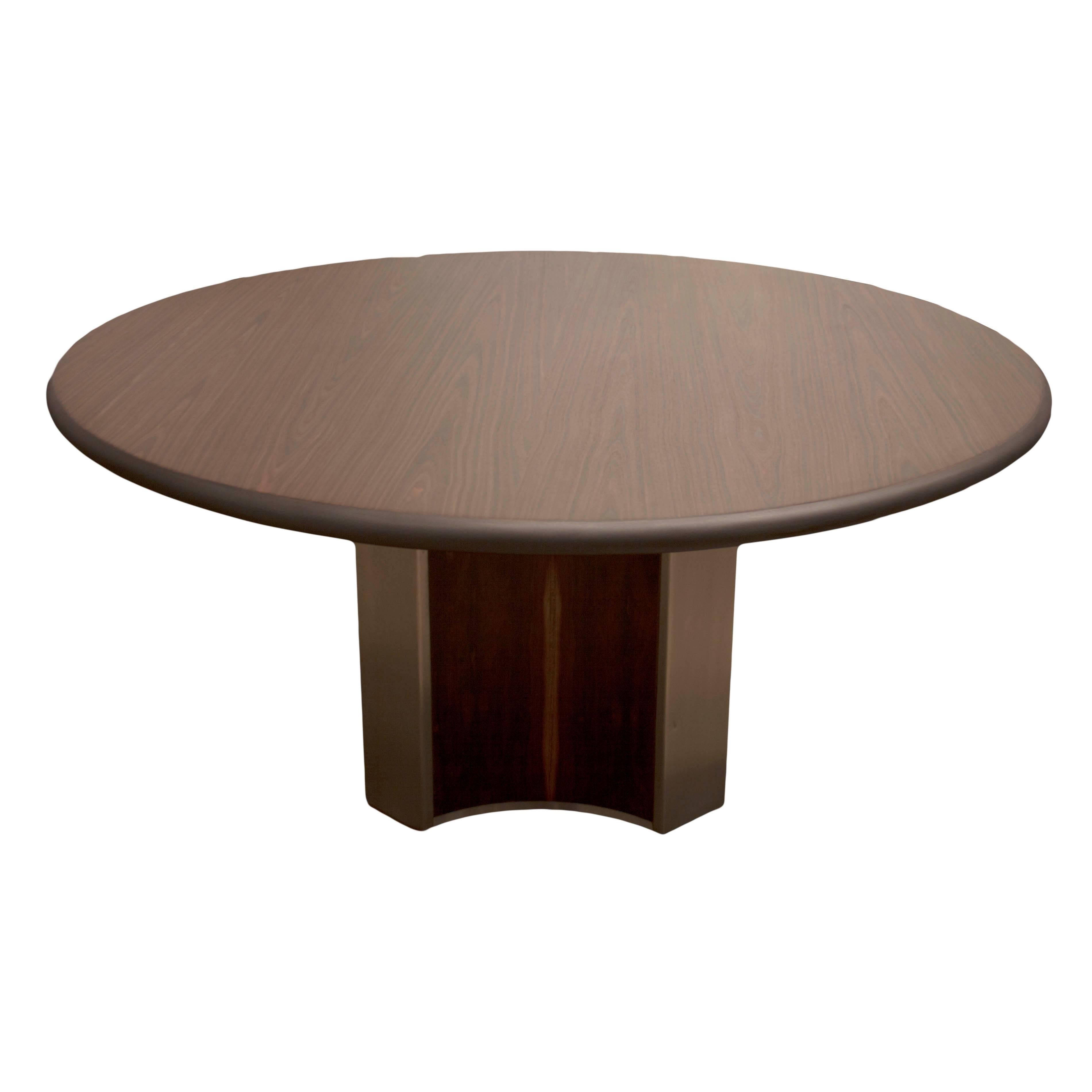 Sergio Rodrigues Brazilian Hardwood Round Dining Table  For Sale