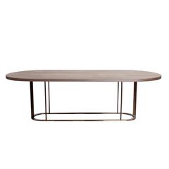 Colyer Dining Table with Solid Bronze Base by Thomas Hayes Studio