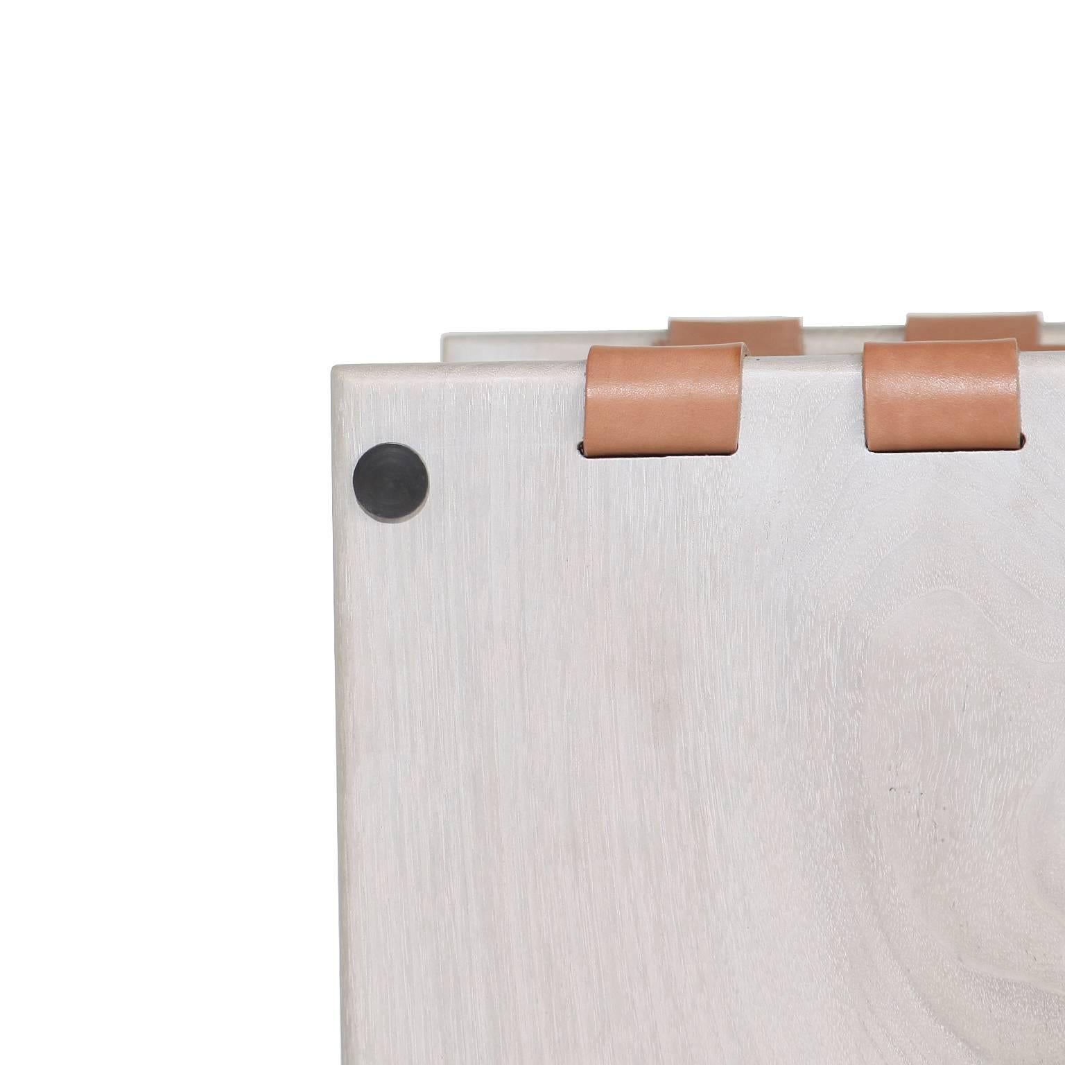 Oak Plank Bar Stool in Solid Walnut by Thomas Hayes Studio For Sale