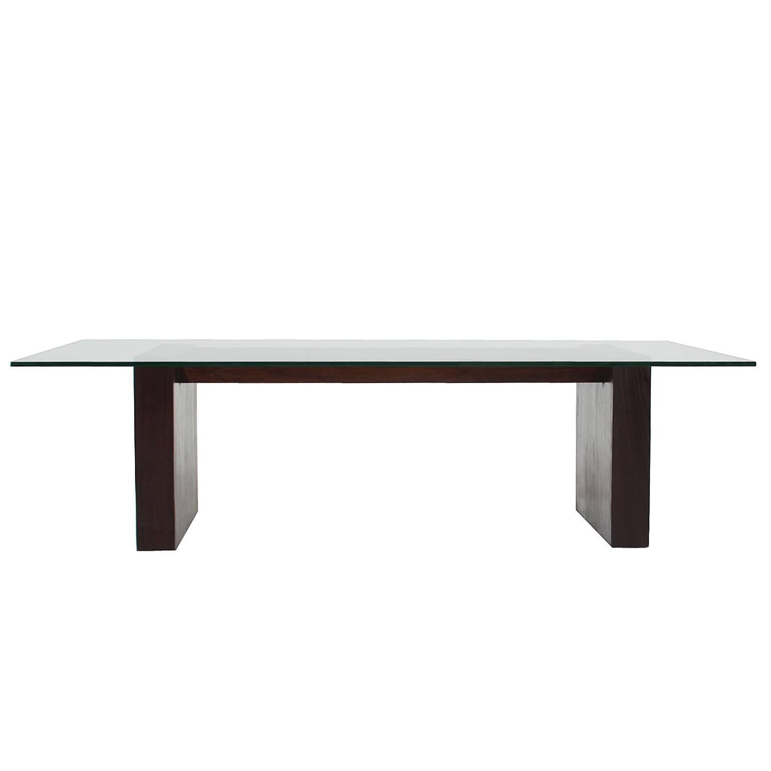 American Rosewood Coffee Table with Glass Top