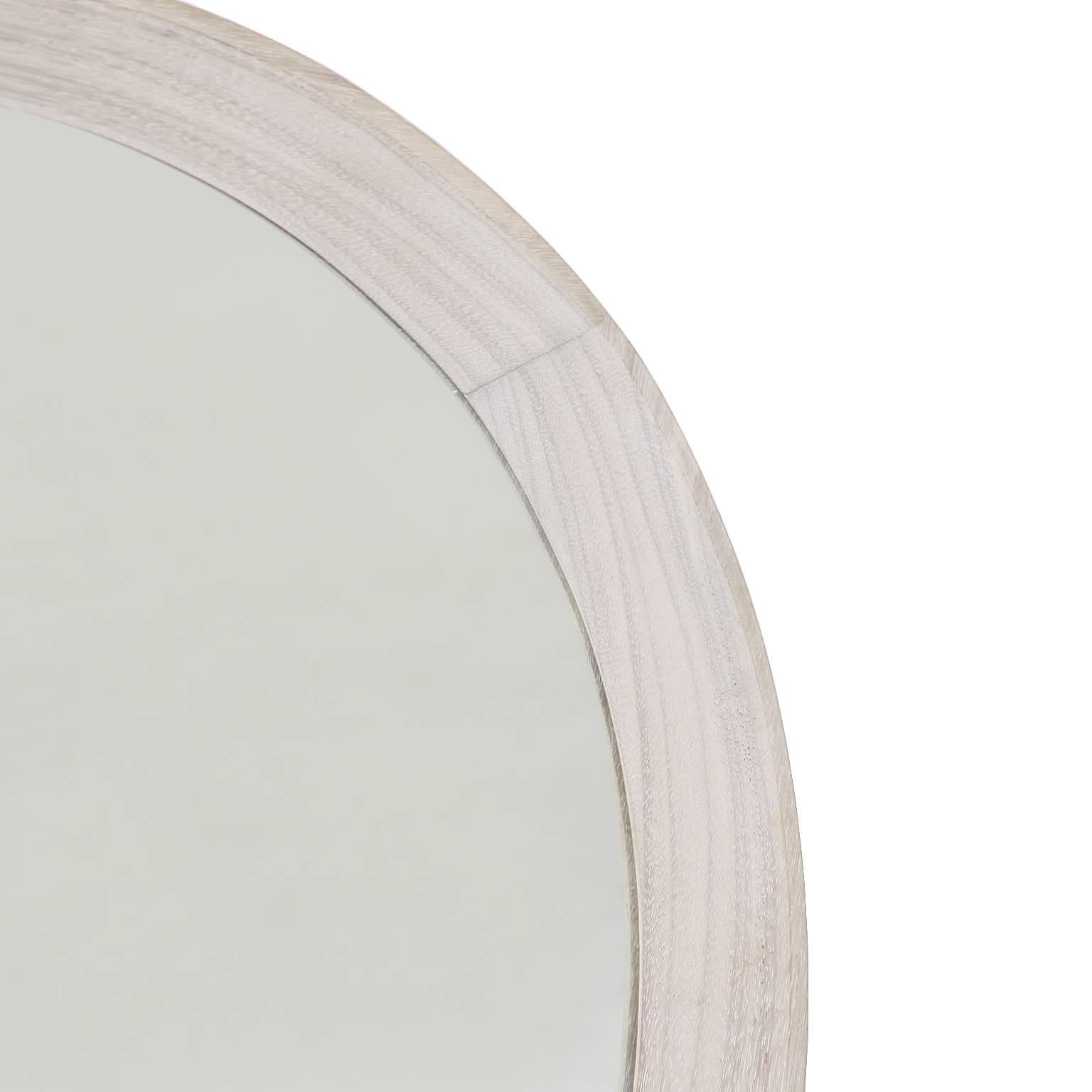 Organic Modern Brazilian Imbuia Mirror with Bleached White Oil Finish In Good Condition For Sale In Los Angeles, CA