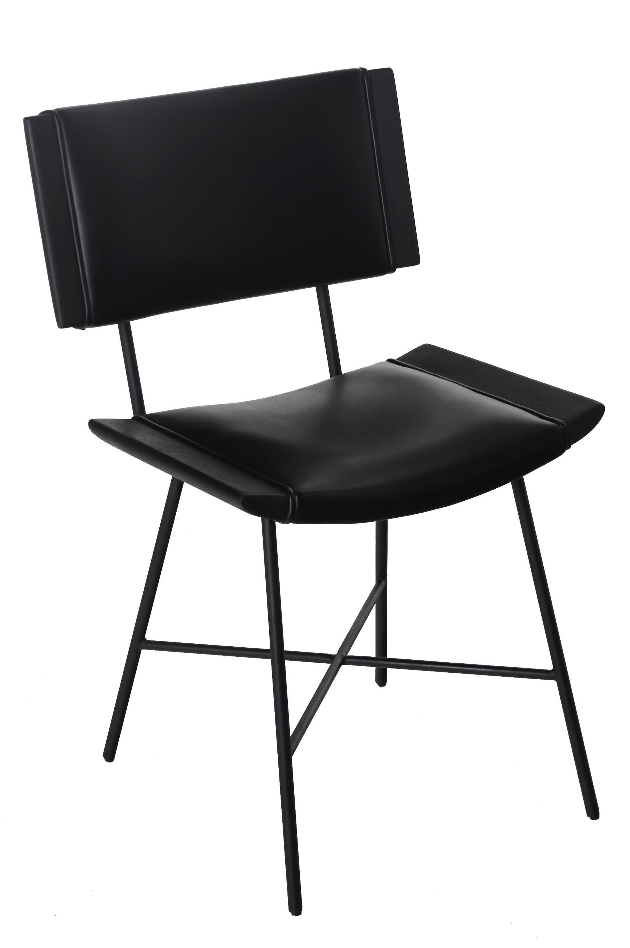 Alessandra Chair with Blackened Steel Frame by Thomas Hayes Studio For Sale 1