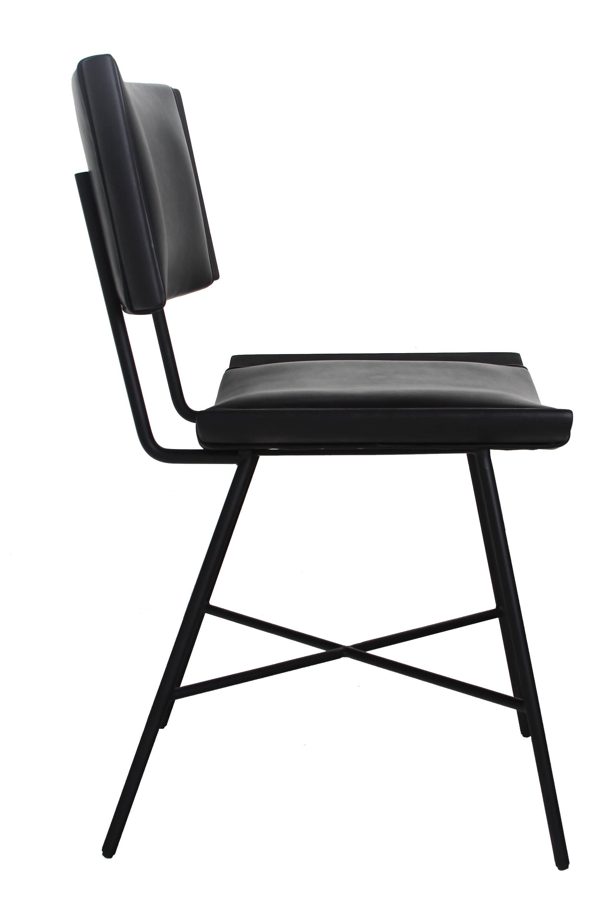 Alessandra Chair with Blackened Steel Frame by Thomas Hayes Studio In Excellent Condition For Sale In Hollywood, CA