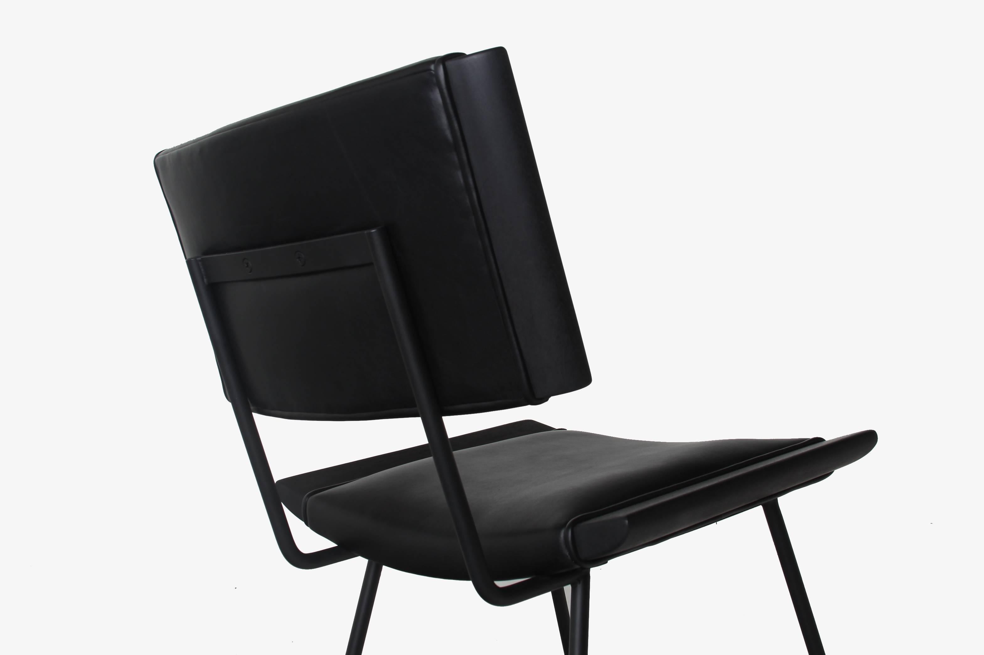 Contemporary Alessandra Chair with Blackened Steel Frame by Thomas Hayes Studio For Sale