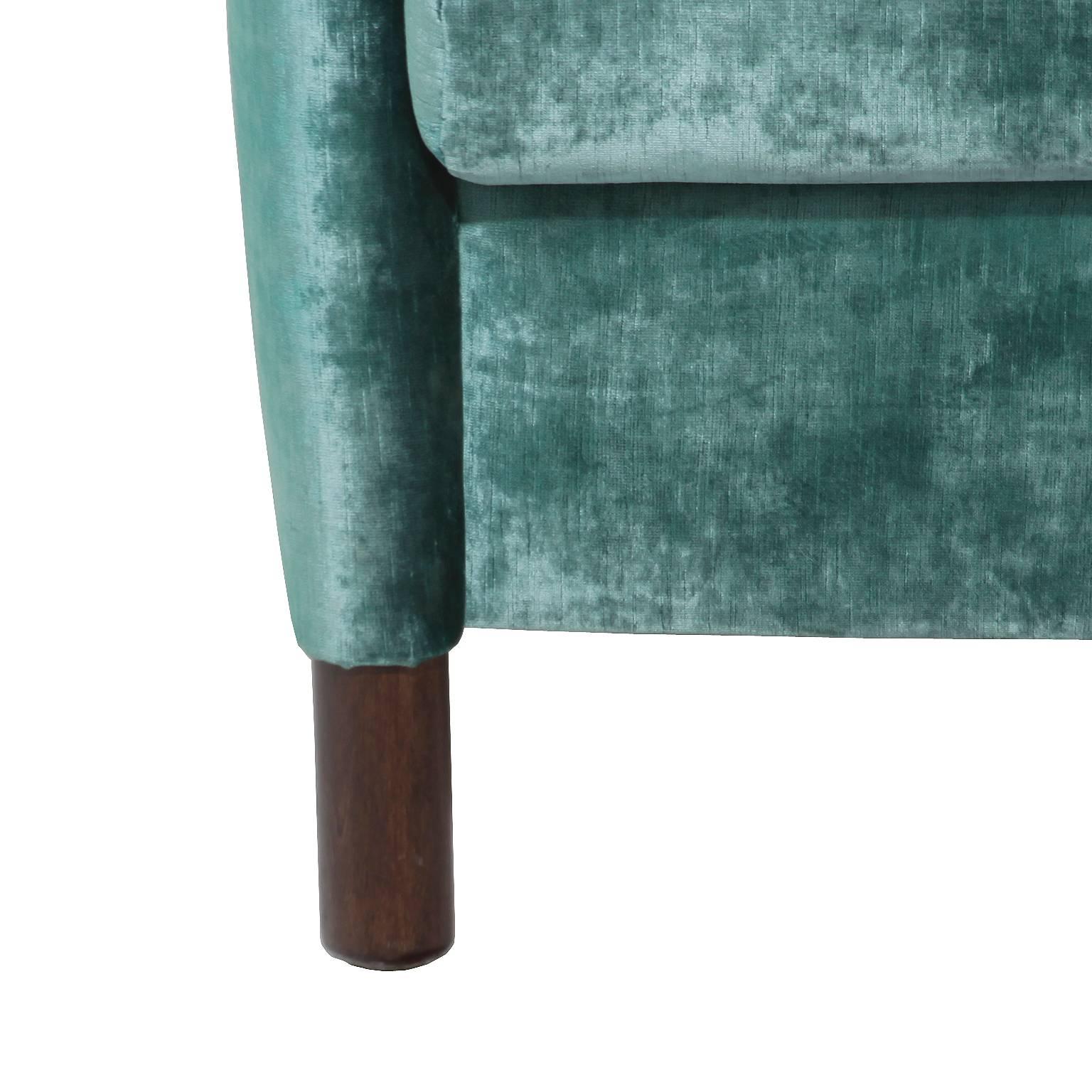 Regency Combed Velvet Barrel Back Occasional Armchair For Sale 2