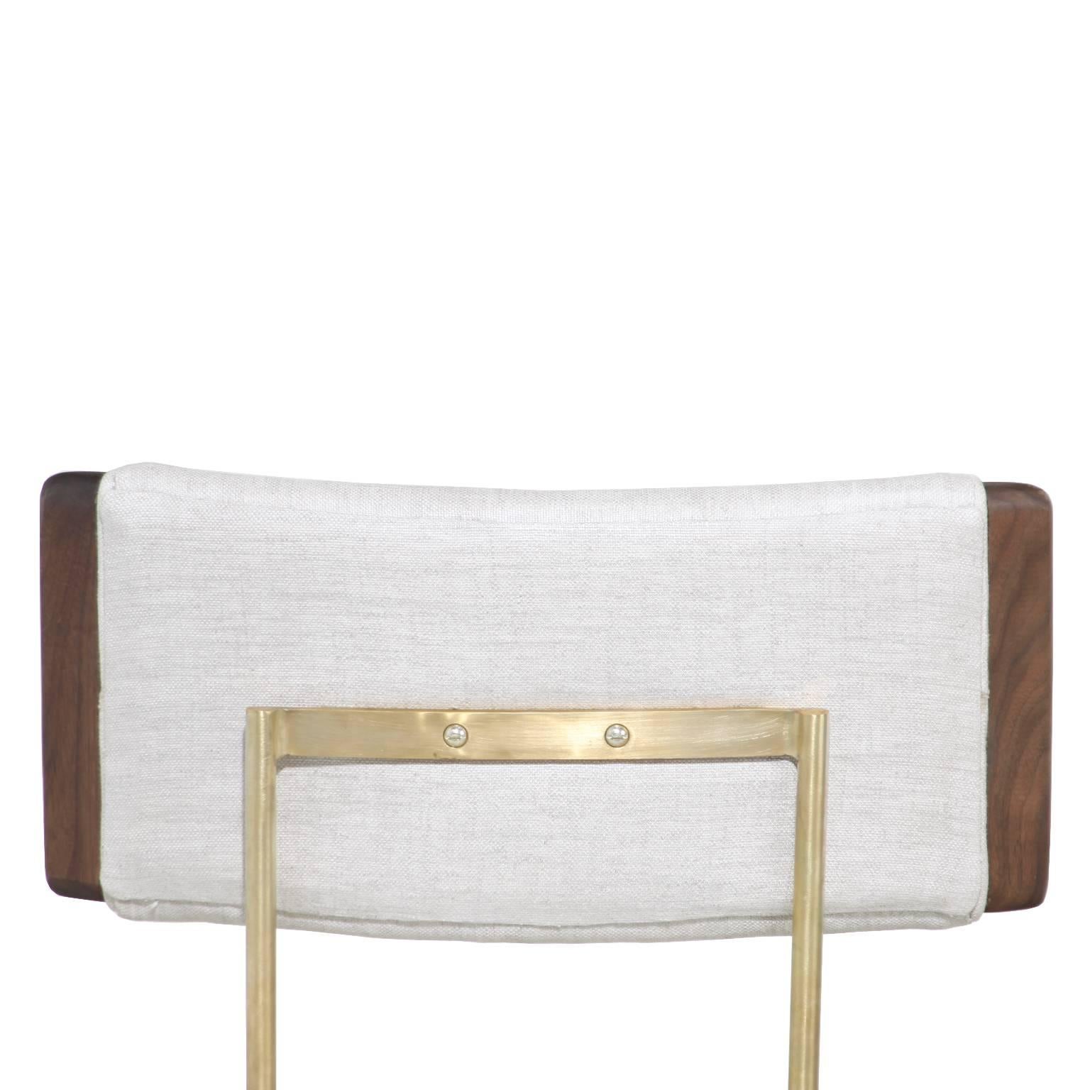 Contemporary Alessandra Chair with Brass Frame by Thomas Hayes Studio For Sale