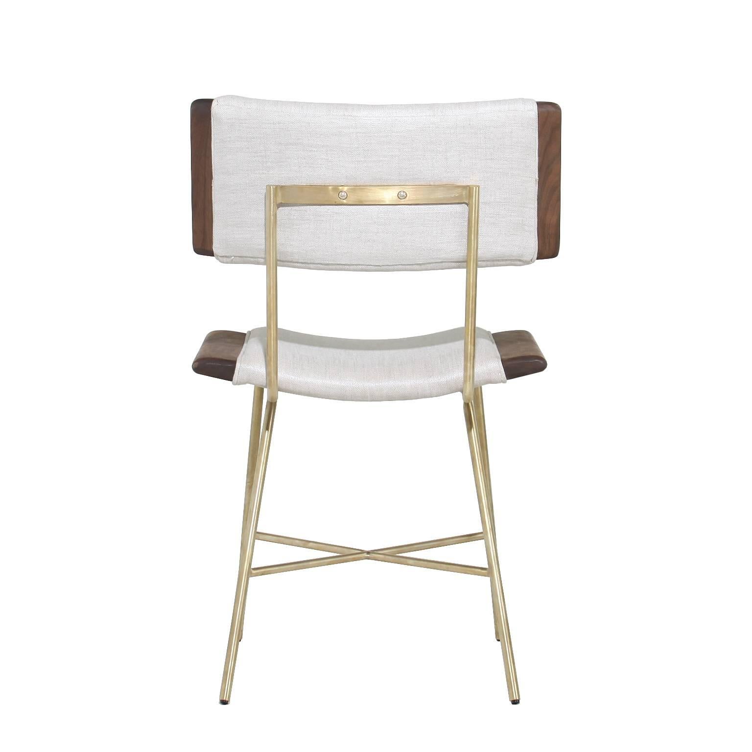 Alessandra Chair with Brass Frame by Thomas Hayes Studio In Excellent Condition For Sale In Hollywood, CA