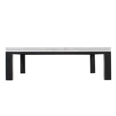 Custom Coffee Table with Bleached Walnut and Flat Black Steel Legs