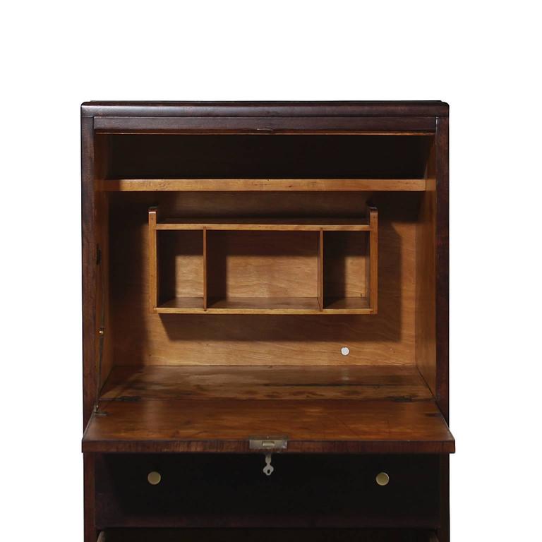 Mid Century Cabinet Dressing Valet Chest with Brass Pulls