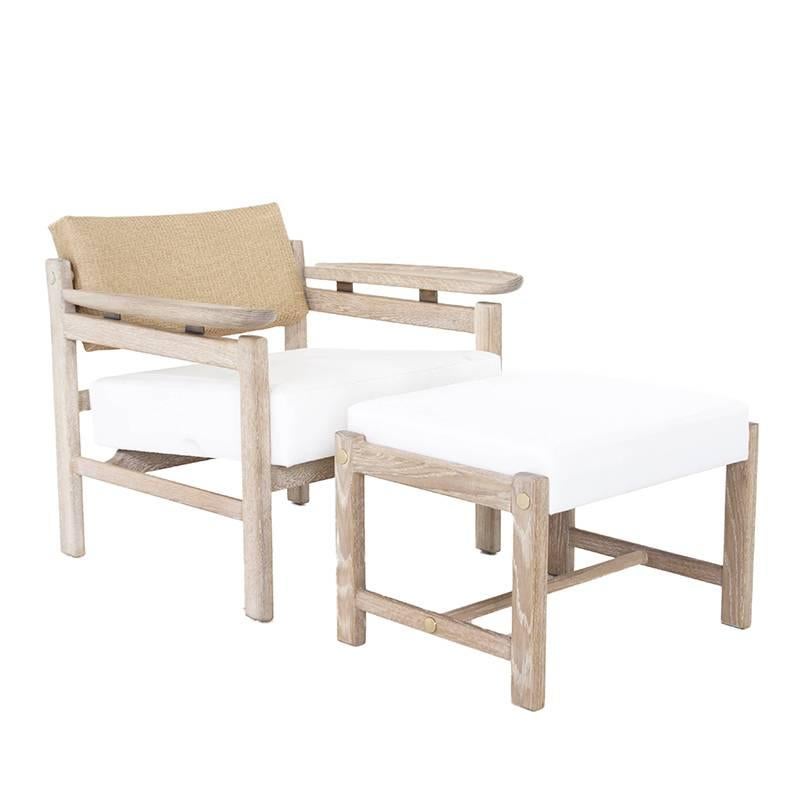 This custom, elegant white oak lounge chair by Thomas Hayes Studio has a pivoting back, floating wood arms, and an upholstered seat. The angle of the back creates good lumbar support and each handcrafted chair is sturdy, comfortable and versatile.