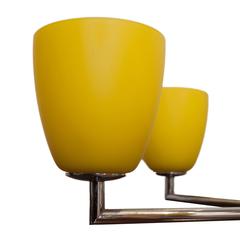 Modern Fontana Arte Pendant Light with Satin Blown Glass