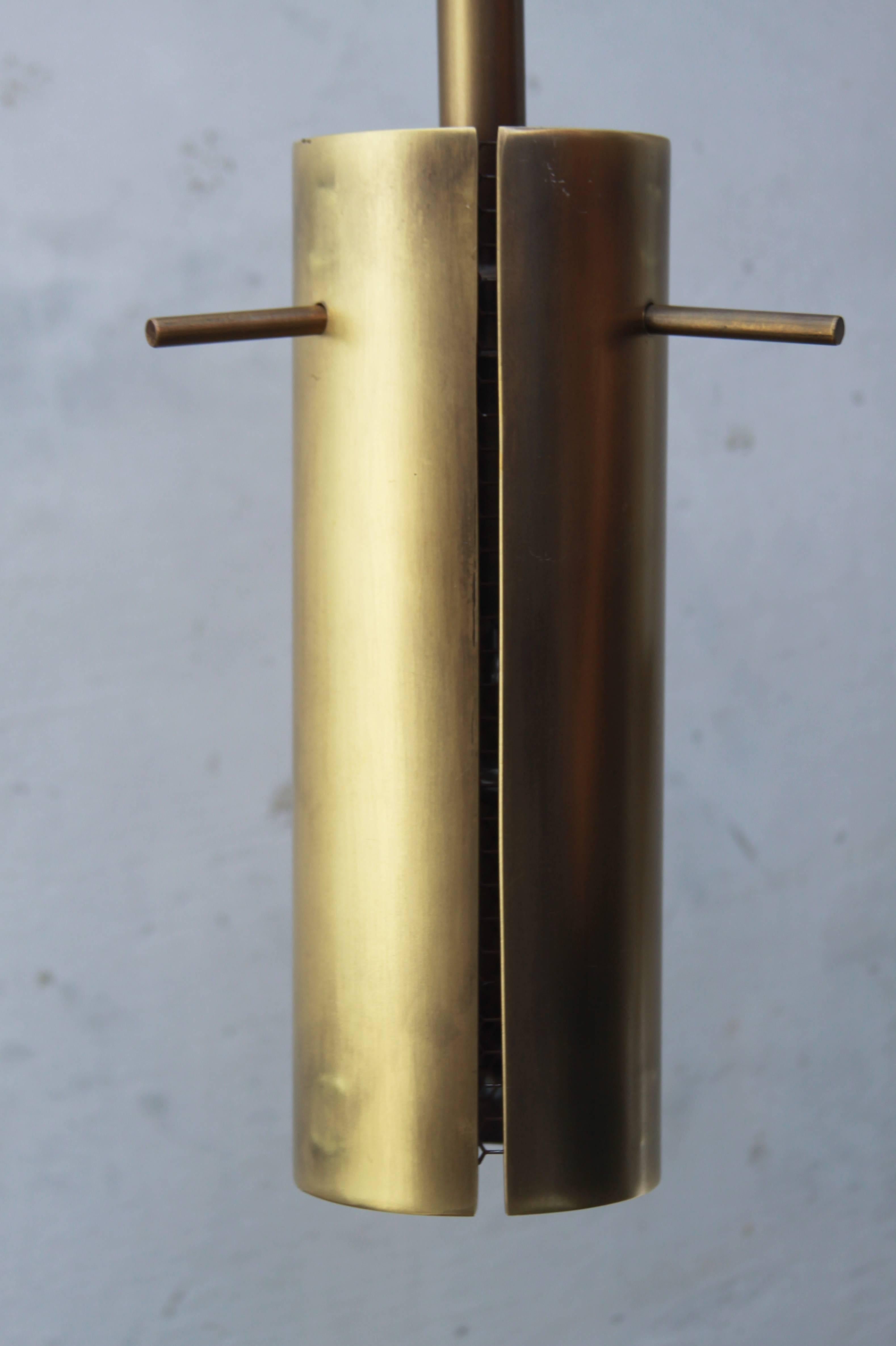 Mid-Century Modern Brass Pendant Light by Thomas Hayes Studio For Sale