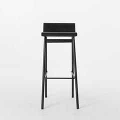 Wood Gachot Stool with Steel Base by Thomas Hayes Studio