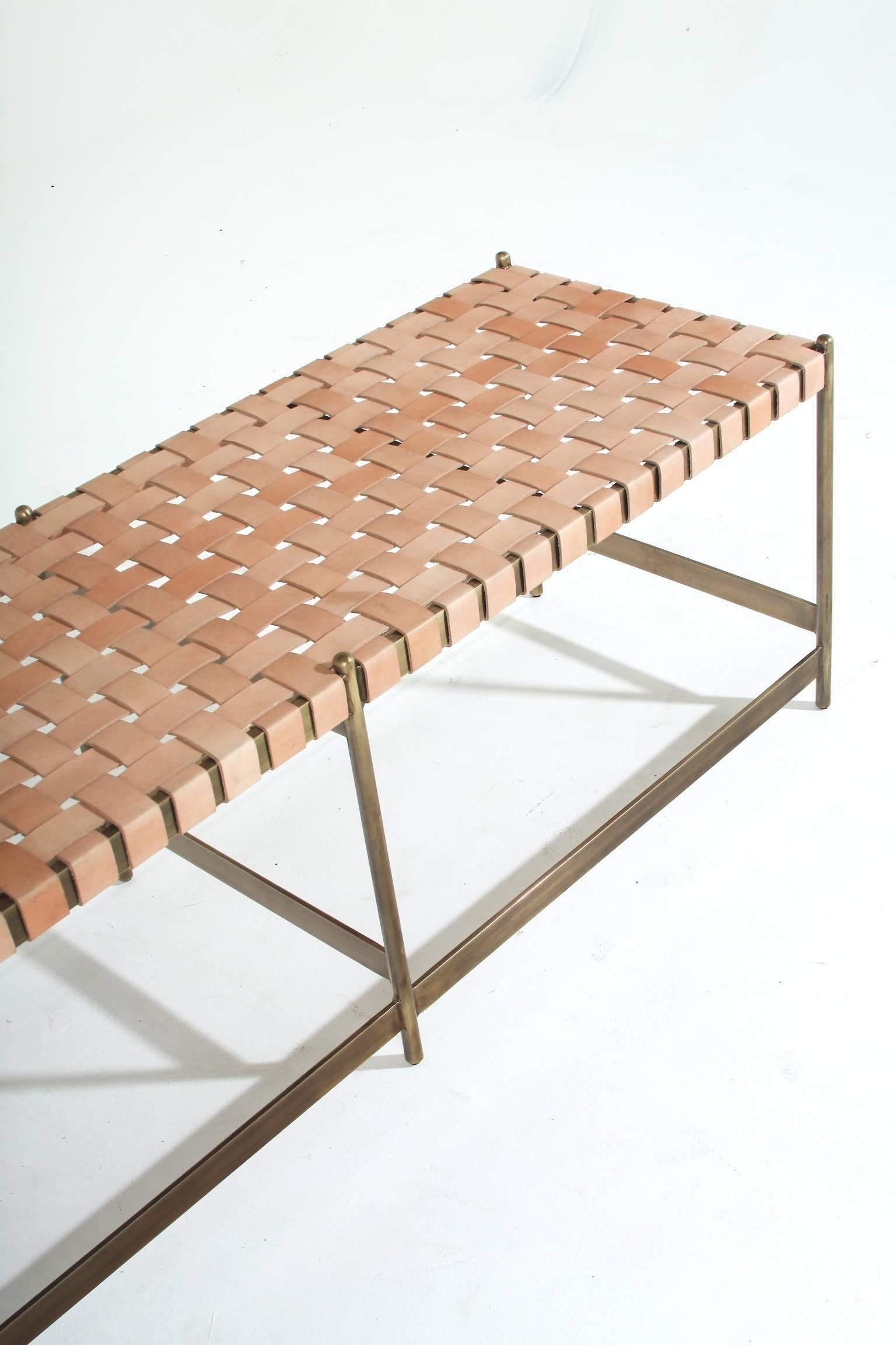 leather strap bench