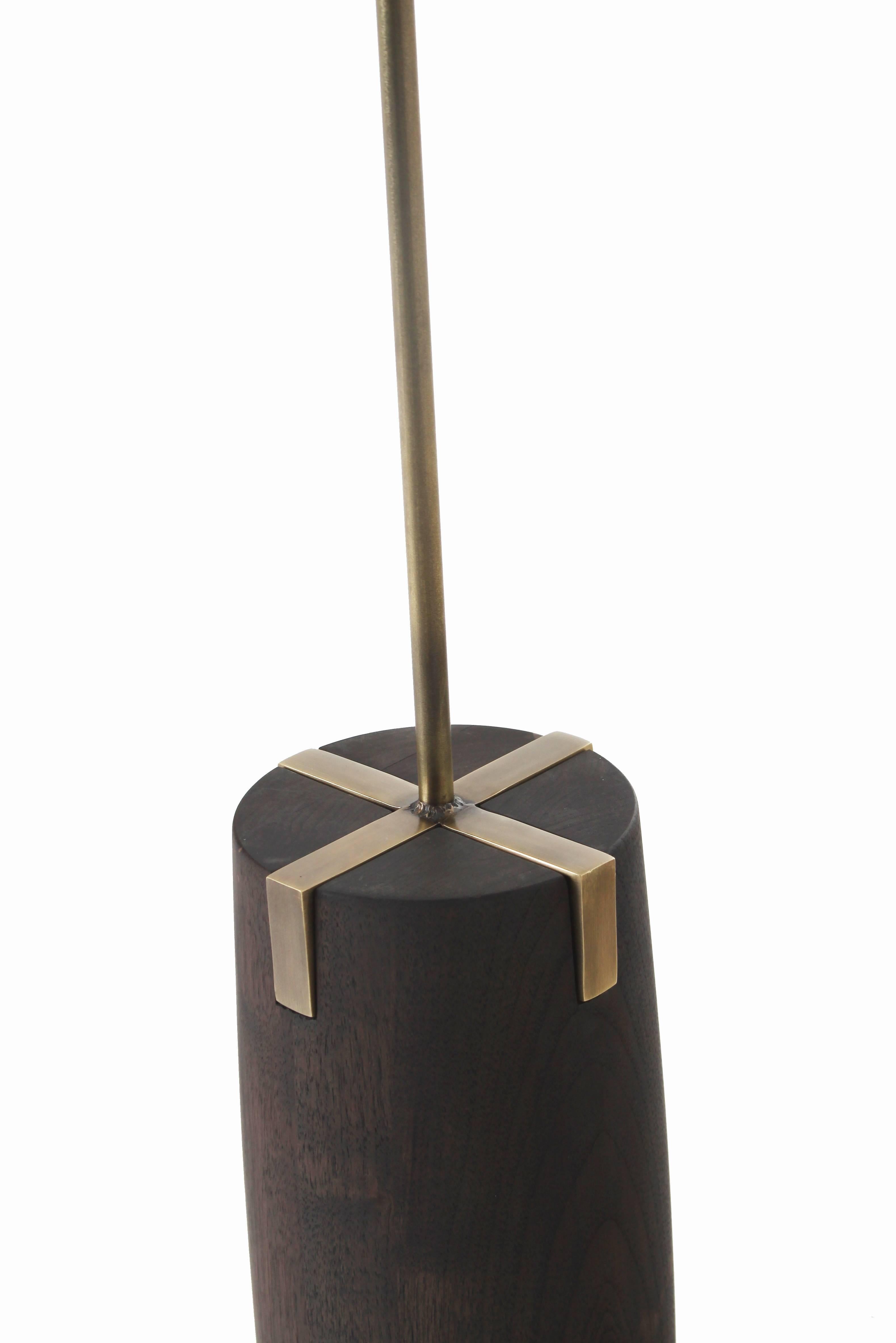 Contemporary Wood Floor and Table Cross Lamp by Thomas Hayes Studio For Sale