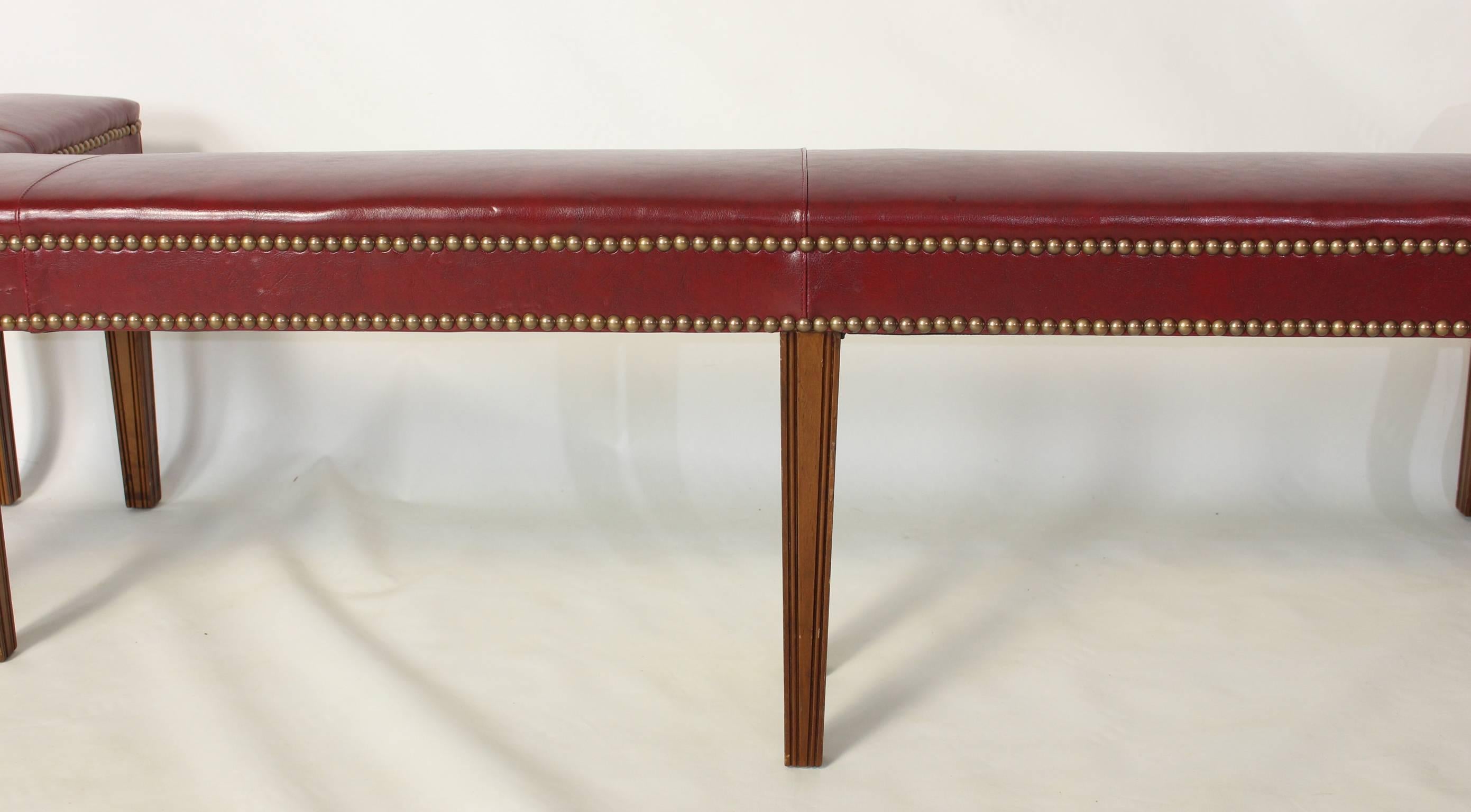 Mid-20th Century Red Leather Covered Fire Fender For Sale