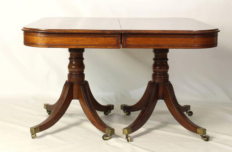 English Regency Double Pedestal Dining Table at 1stDibs