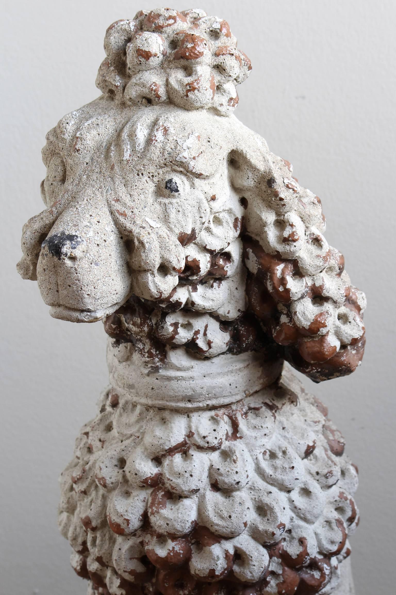 Large Cast Stone French Poodle In Good Condition In Kilmarnock, VA