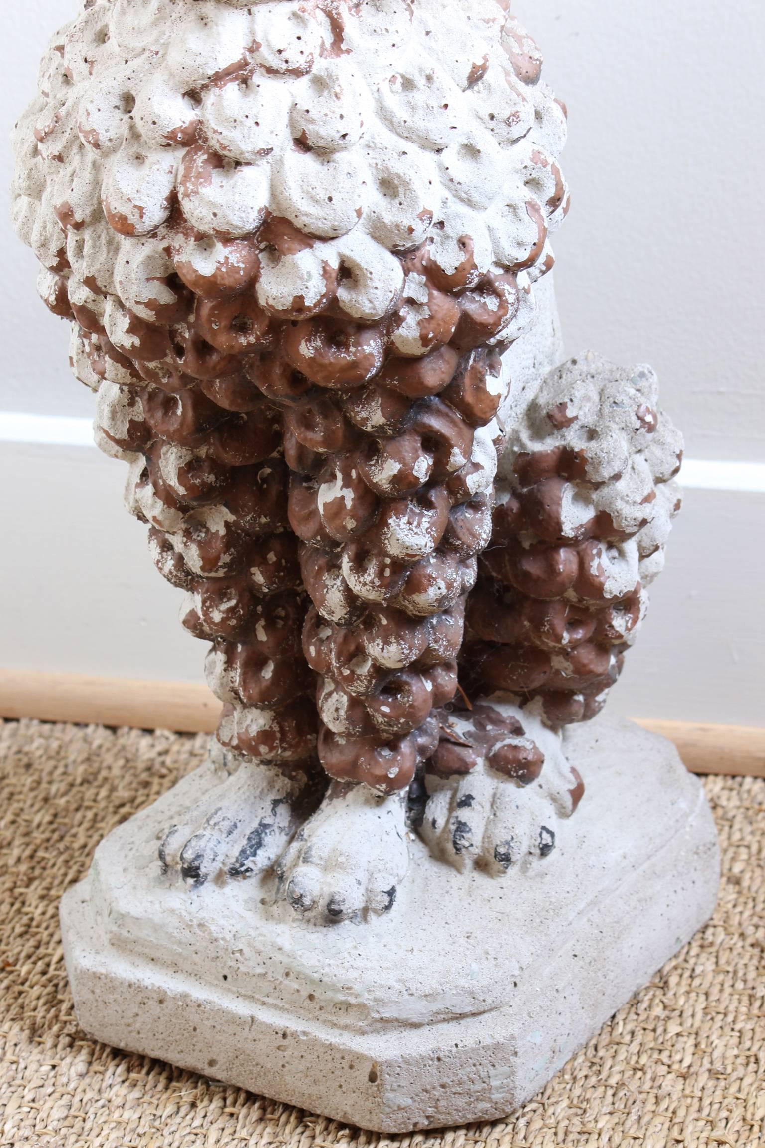 Mid-20th Century Large Cast Stone French Poodle