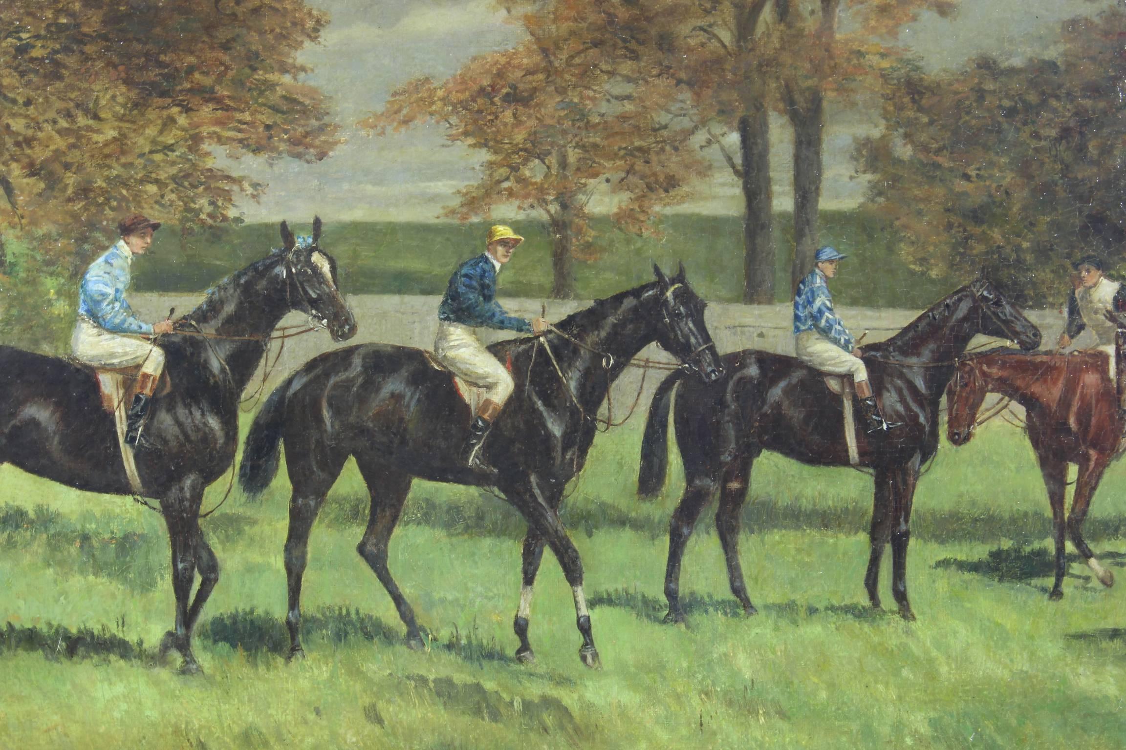 Sporting Art Early 20th Century Oil on Canvas Sporting Painting by John Beer