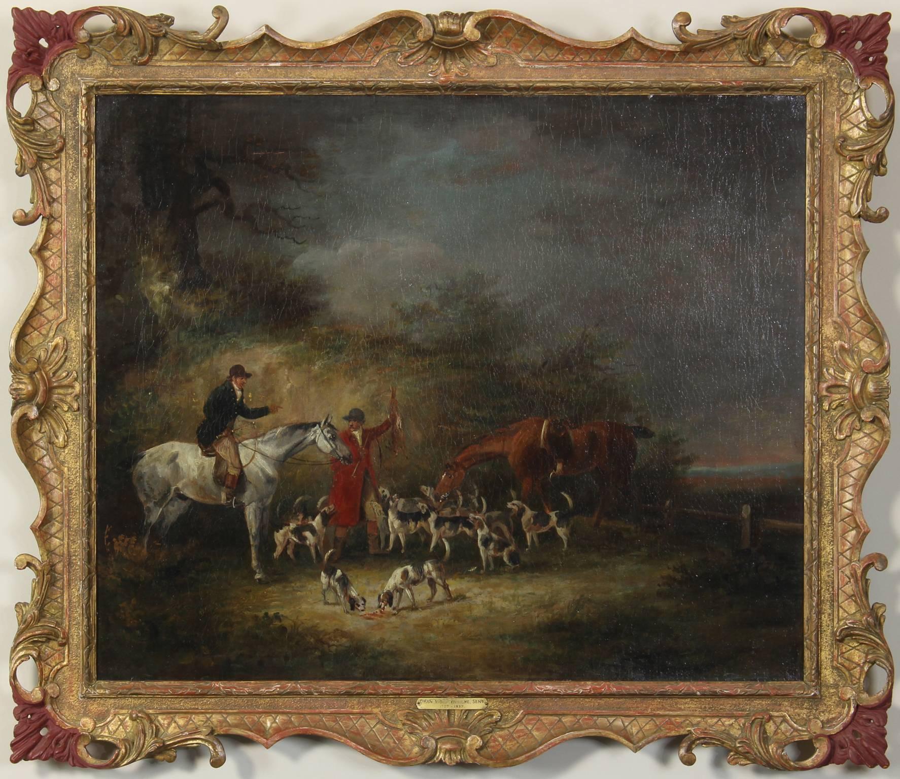 An early 19th century English oil on canvas painting by noted sporting artist Dean Wolstenholme Sr. (1757-1837) titled 