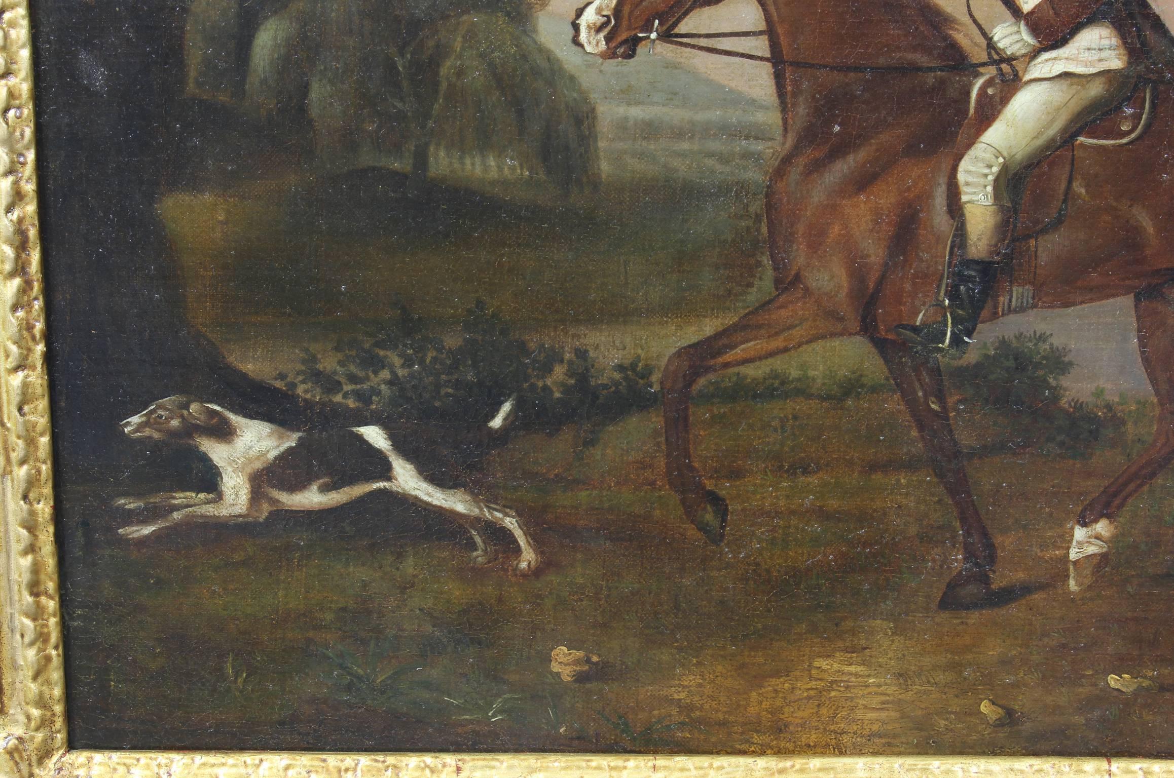 Late 18th Century English Sporting Painting in the Manner of George Stubbs In Excellent Condition In Kilmarnock, VA